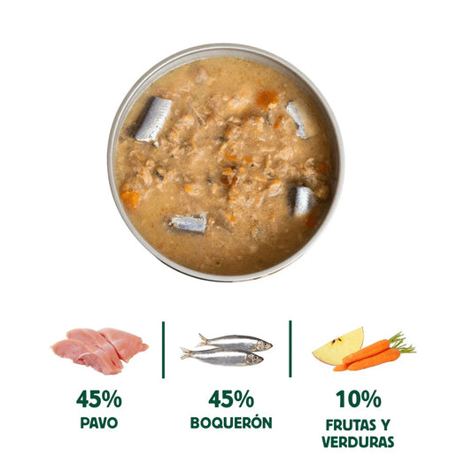 WILD BALANCE - CAZUELA CASERA DE BOQUERÓN Y PAVO CON MANZANA PARA PERROS