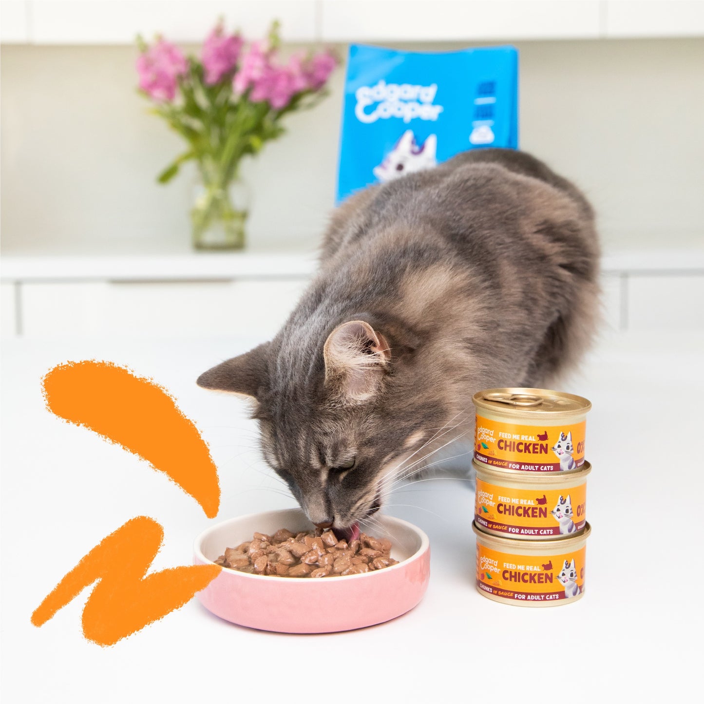 EDGARD & COOPER - LATA TROCITOS DE POLLO CON VACUNO EN SALSA PARA GATOS