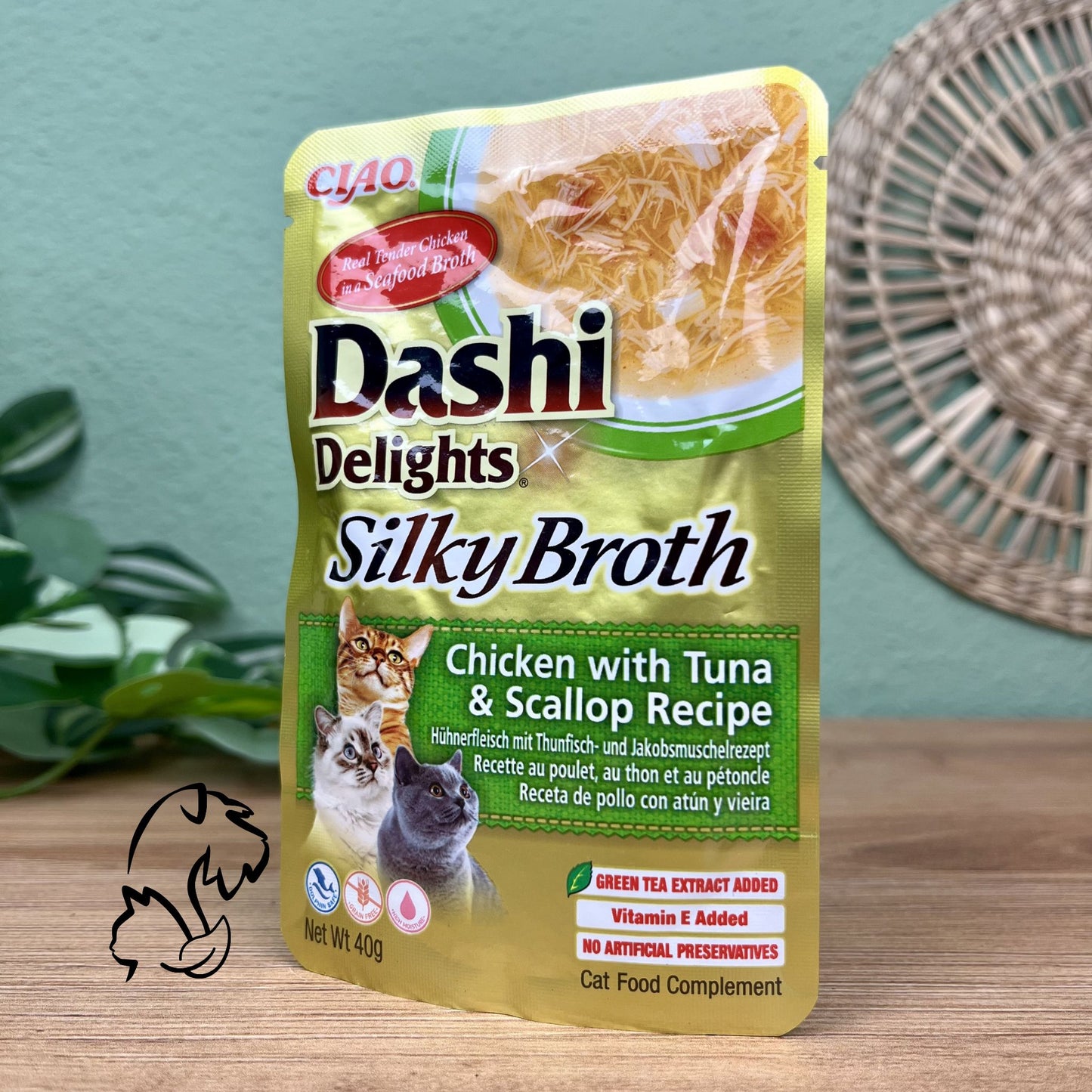 INABA - SILKY BROTH DE POLLO CON ATÚN Y VIEIRA PARA GATOS