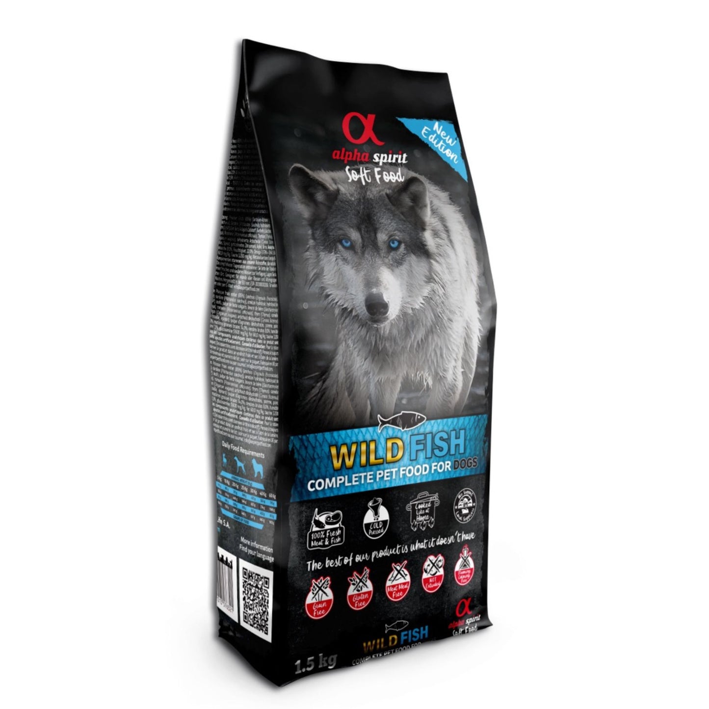 Alpha Spirit, pienso semi húmedo sin cereales elaborado con varios pescados para perros