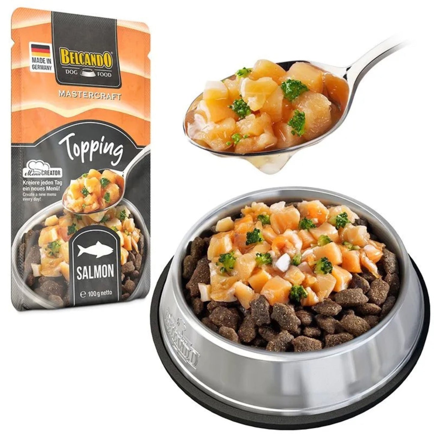 ⚡️GANGA⚡️BELCANDO - TOPPING DE SALMÓN CON BRÓCOLI PARA PERROS