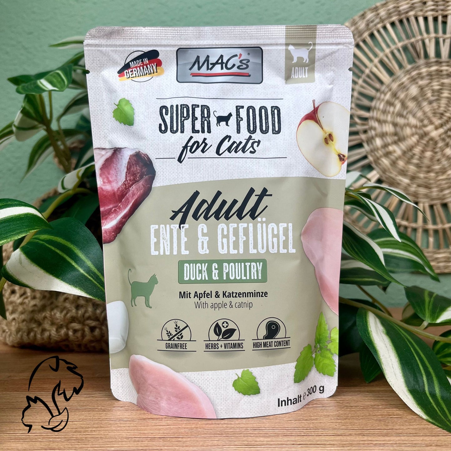 Mac´s Alimentación Natural En Sobre De Aves De Corral Y Pato Para Gatos 300g