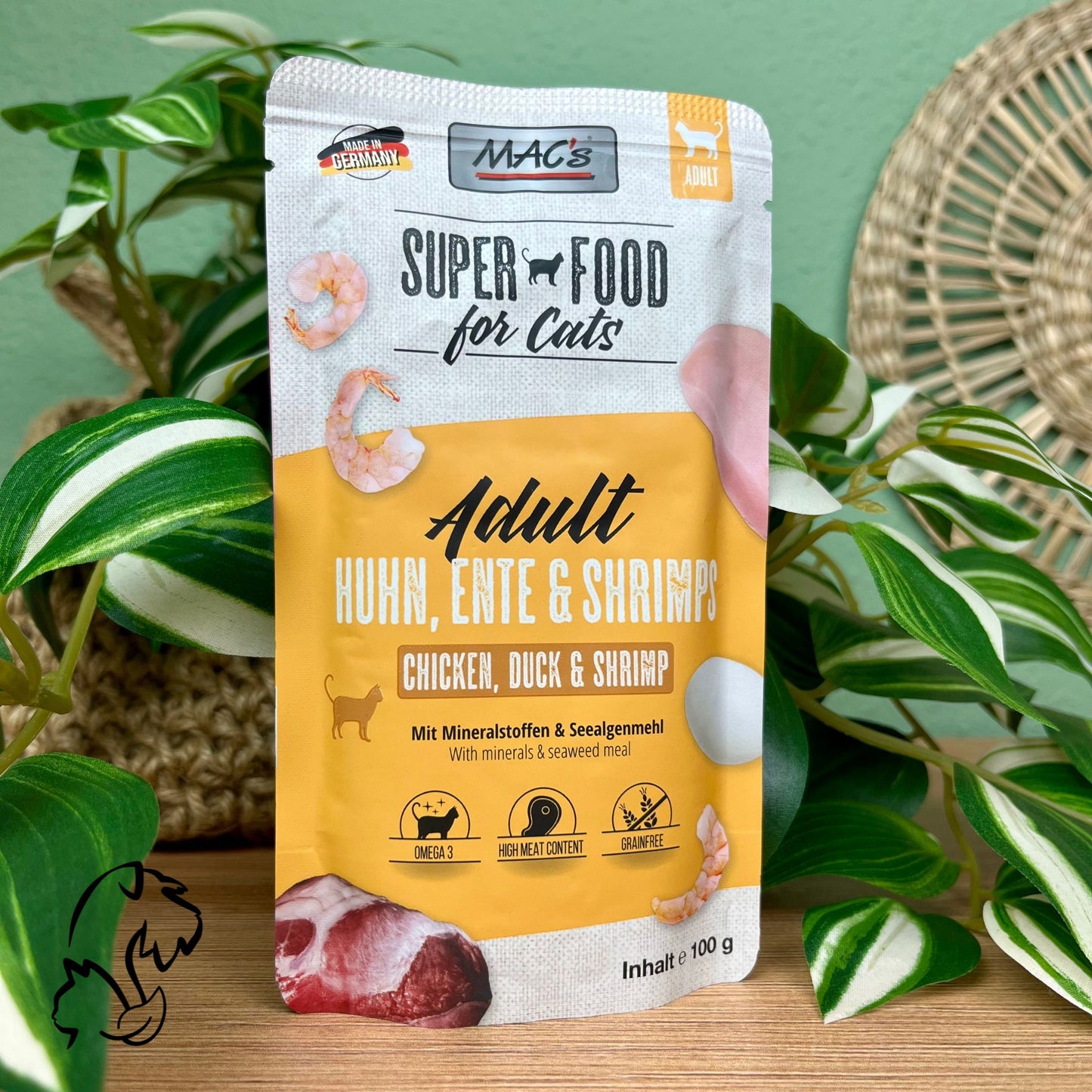 Mac´s Alimentación Natural En Sobre De Pollo Con Pato Y Gambas Para Gatos