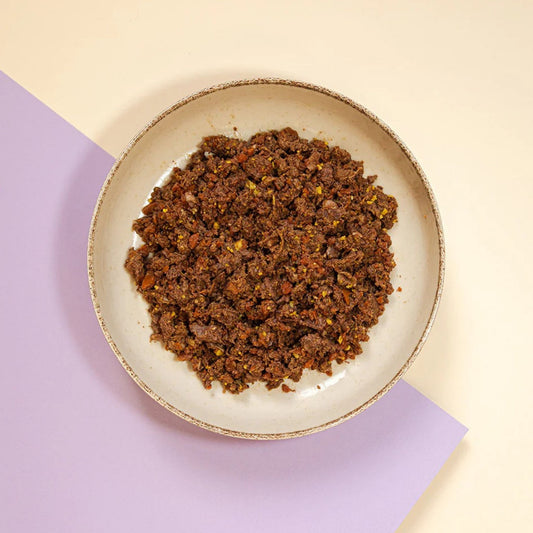 Natuka, comida natural cocinada monoproteica, receta de ternera para perros de todas las edades y tamaños.