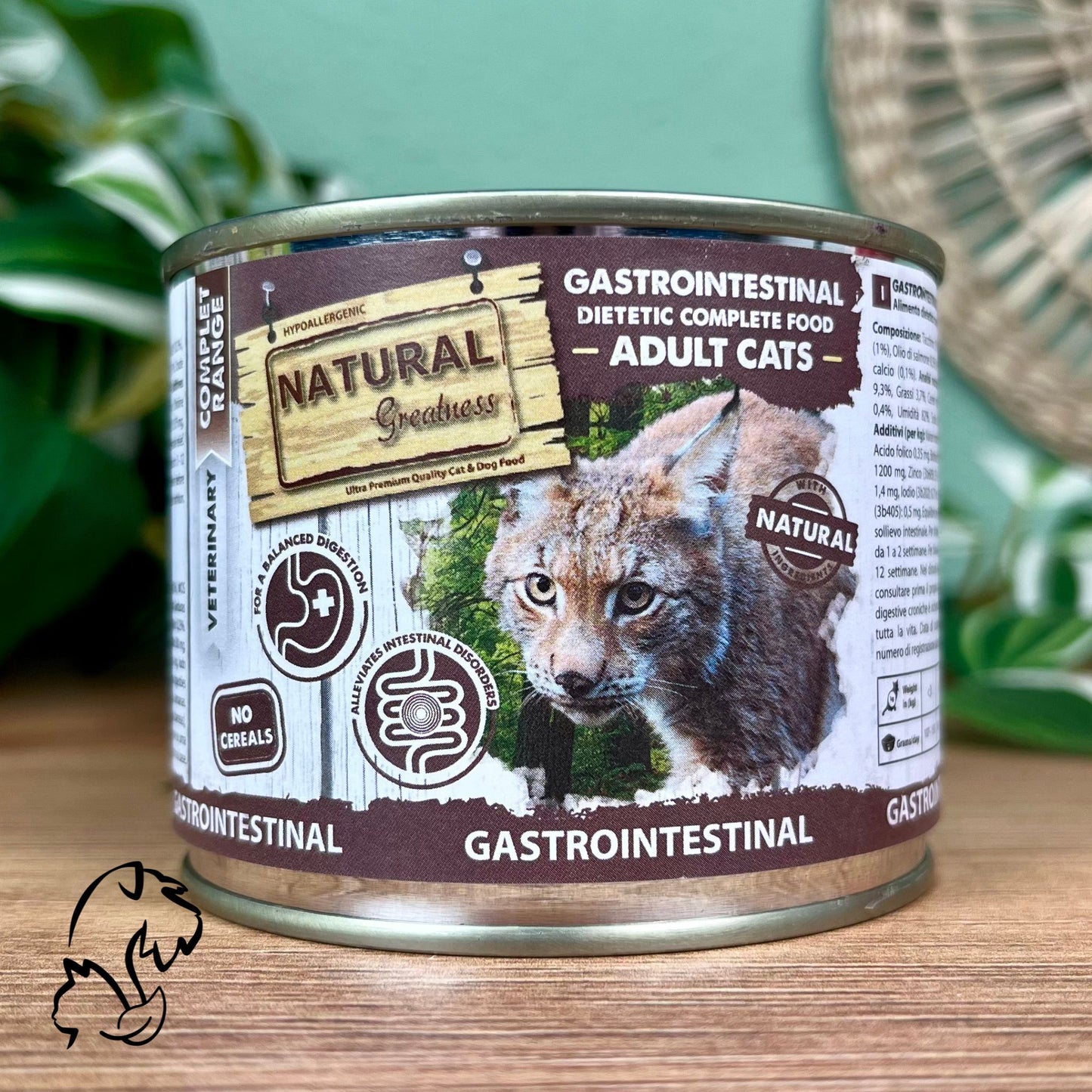 Natural Greatness, lata comida húmeda gastrointestinal monoproteica de pavo para gatos con problemas digestivos