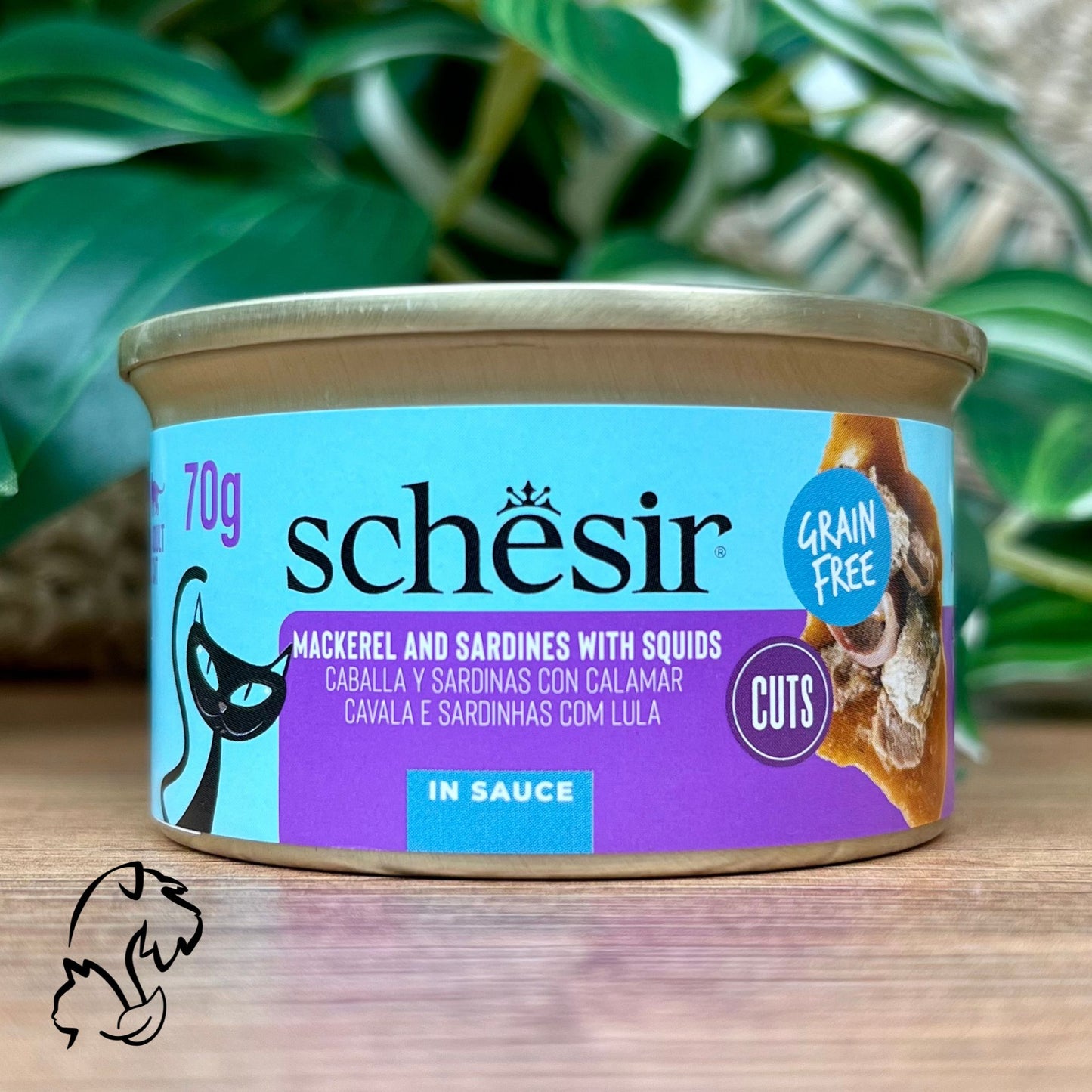 Schesir Lata Filetes De Caballa Y Sardinas Con Calamar En Salsa Para Gatos