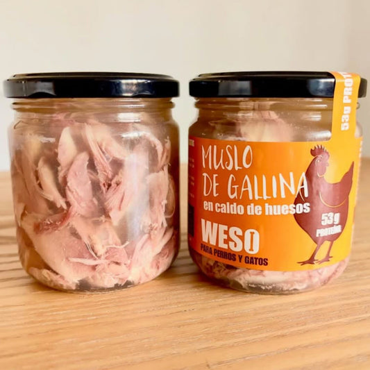 WESO - MUSLO DE GALLINA EN CALDO DE HUESOS PARA PERROS Y GATOS