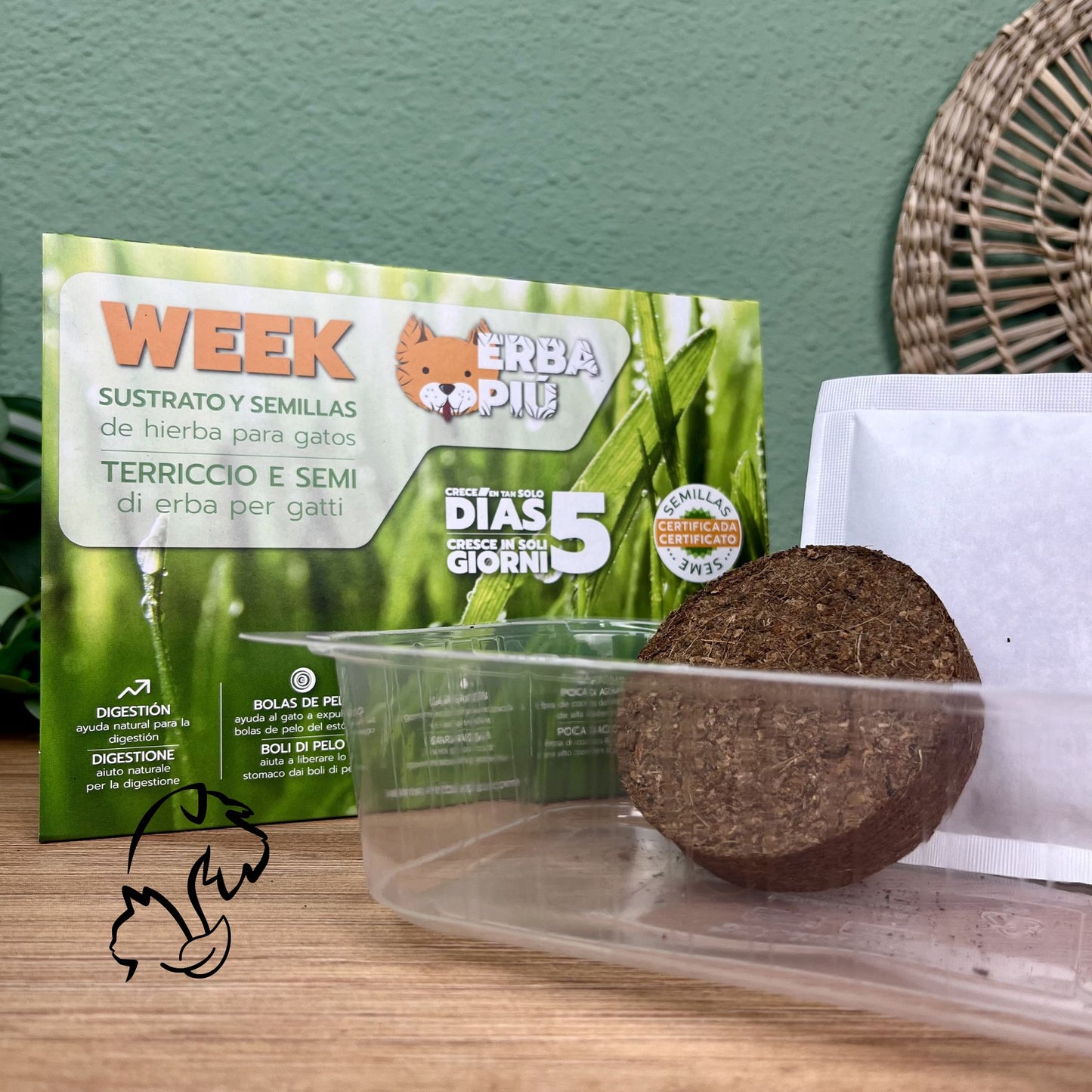ERBA PIÚ - WEEK - HIERBA PARA GATOS