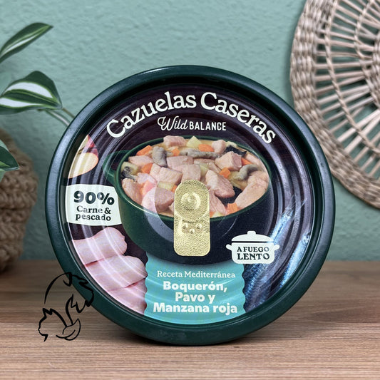 WILD BALANCE - CAZUELA CASERA DE BOQUERÓN Y PAVO CON MANZANA PARA PERROS