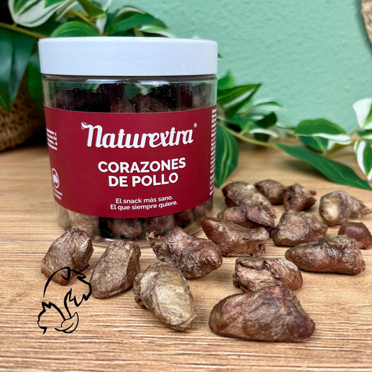 NATUREXTRA - CORAZÓNES DE POLLO LIOFILIZADOS PARA PERROS Y GATOS