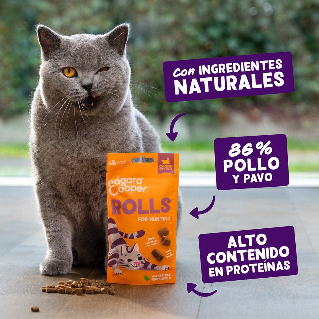 EDGARD & COOPER - ROLLS DE POLLO CON PAVO PARA GATOS