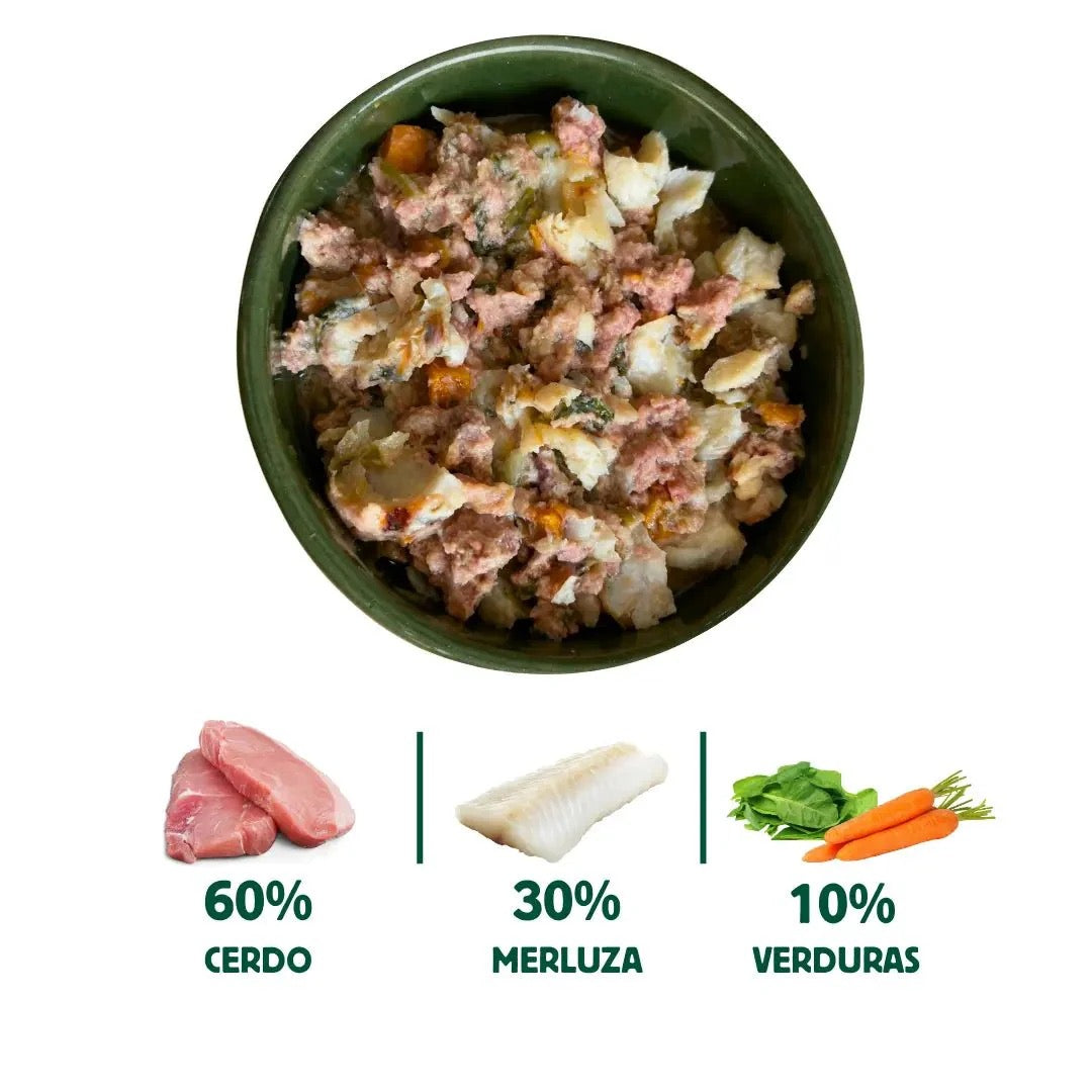 WILD BALANCE - LATA FILOSOFÍA BARF DE CERDO Y MERLUZA PARA PERROS