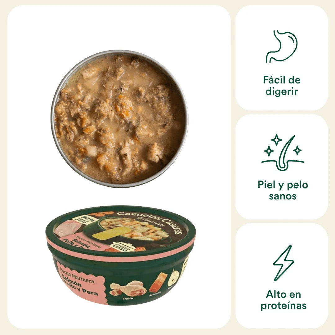 WILD BALANCE - CAZUELA CASERA DE SALMÓN Y POLLO CON PERA PARA PERROS
