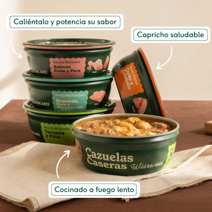 WILD BALANCE - CAZUELA CASERA DE SALMÓN Y POLLO CON PERA PARA PERROS
