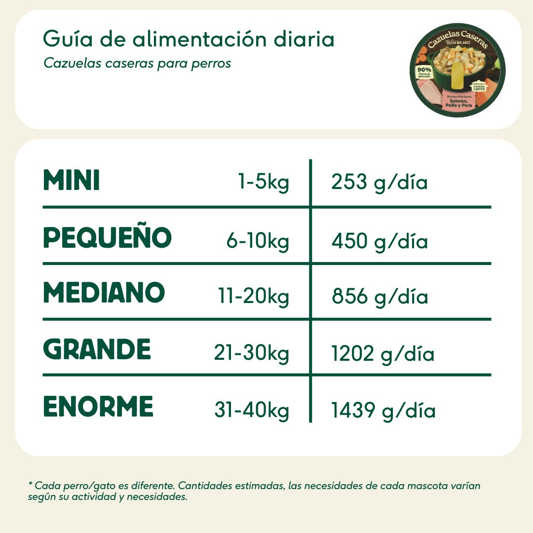 WILD BALANCE - CAZUELA CASERA DE SALMÓN Y POLLO CON PERA PARA PERROS