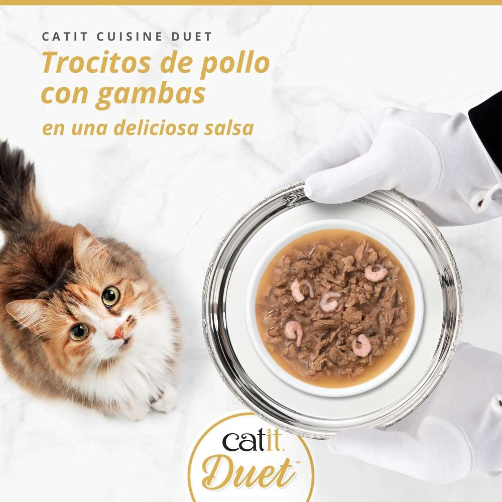 CATIT - DUET DE POLLO CON GAMBAS PARA GATOS