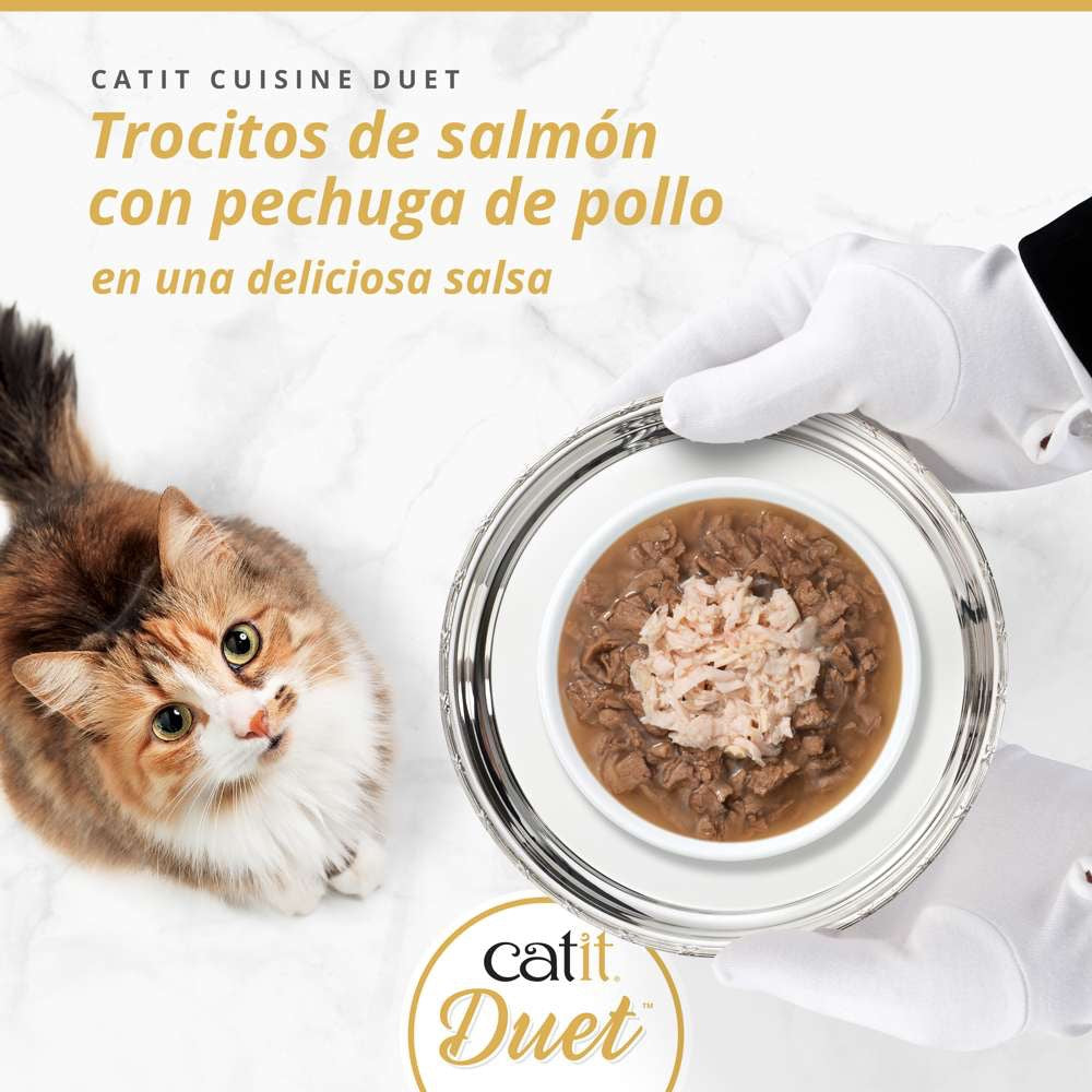 CATIT - DUET DE POLLO CON SALMÓN PARA GATOS