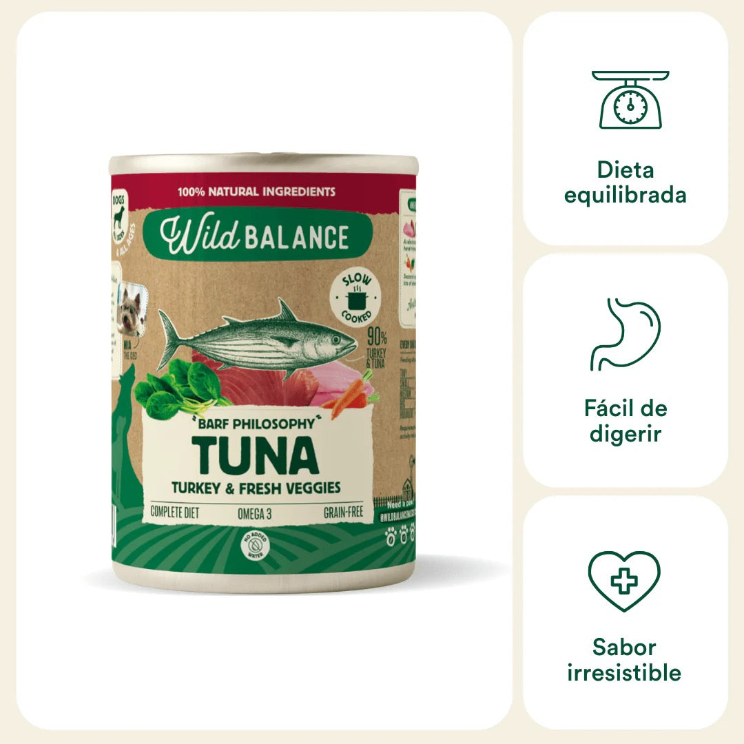 WILD BALANCE - LATA FILOSOFÍA BARF DE PAVO Y ATÚN PARA PERROS
