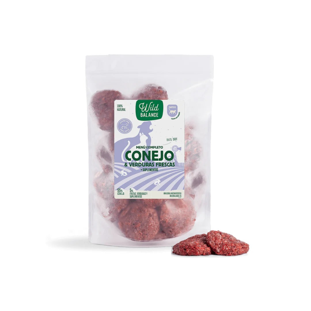WILD BALANCE - MENÚ BARF DE CONEJO PARA GATOS