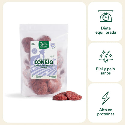 WILD BALANCE - MENÚ BARF DE CONEJO PARA GATOS