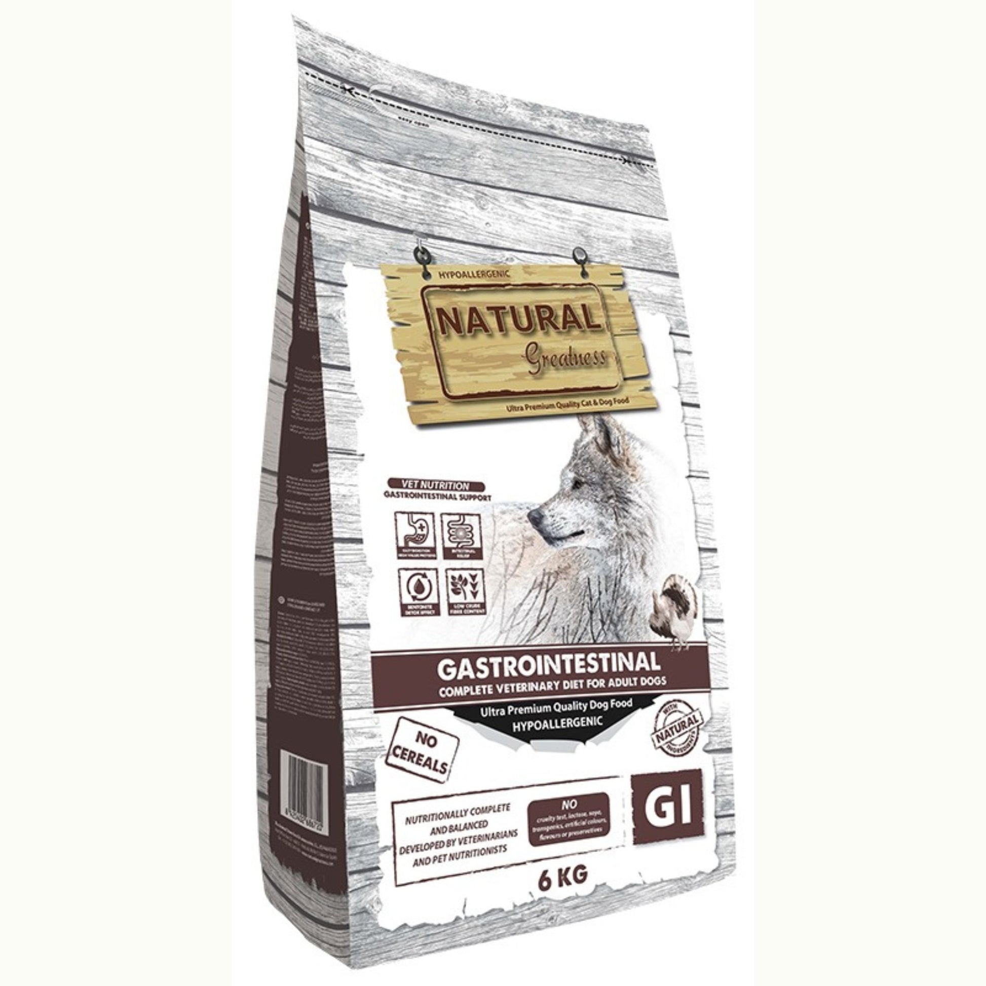 Natural Greatness, pienso gastrointestinal sin cereales y monoproteico de pavo para perros con problemas digestivos