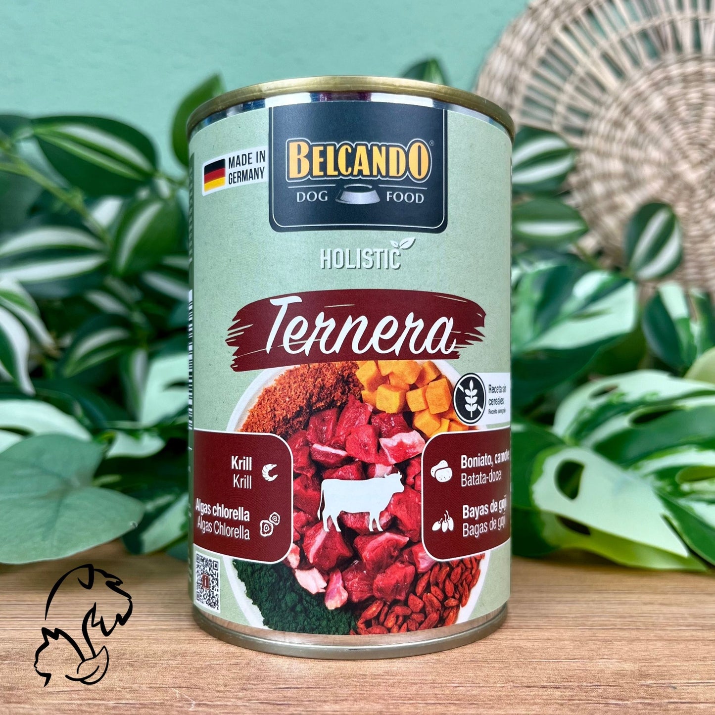 Belcando Holistic, lata de comida húmeda completa y de calidad elaborada a base de ternera y krill para perros