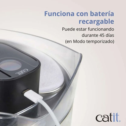 CATIT - FUENTE SIN CABLES PIXI DE ACERO INOXIDABLE PARA GATOS