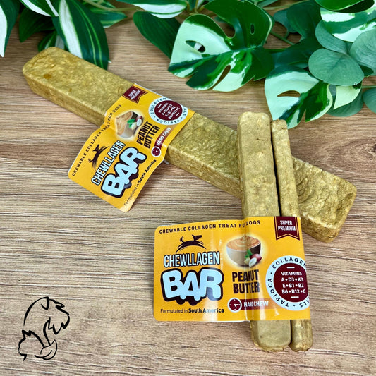 CHEWLLAGEN BAR - BARRITAS DE COLÁGENO CON MANTEQUILLA DE CACAHUETE PARA PERROS