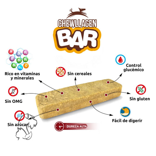 CHEWLLAGEN BAR - BARRITAS DE COLÁGENO CON MANTEQUILLA DE CACAHUETE PARA PERROS