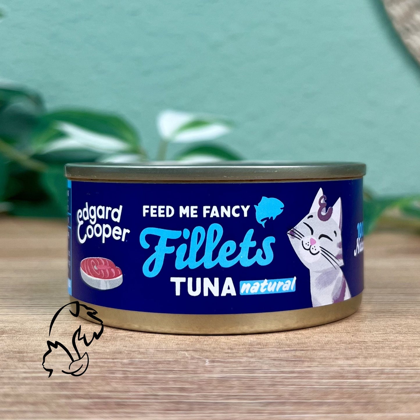 Lata complementaria sin cereales de filetes de atún para gatos de la marca Edgard & Cooper.
