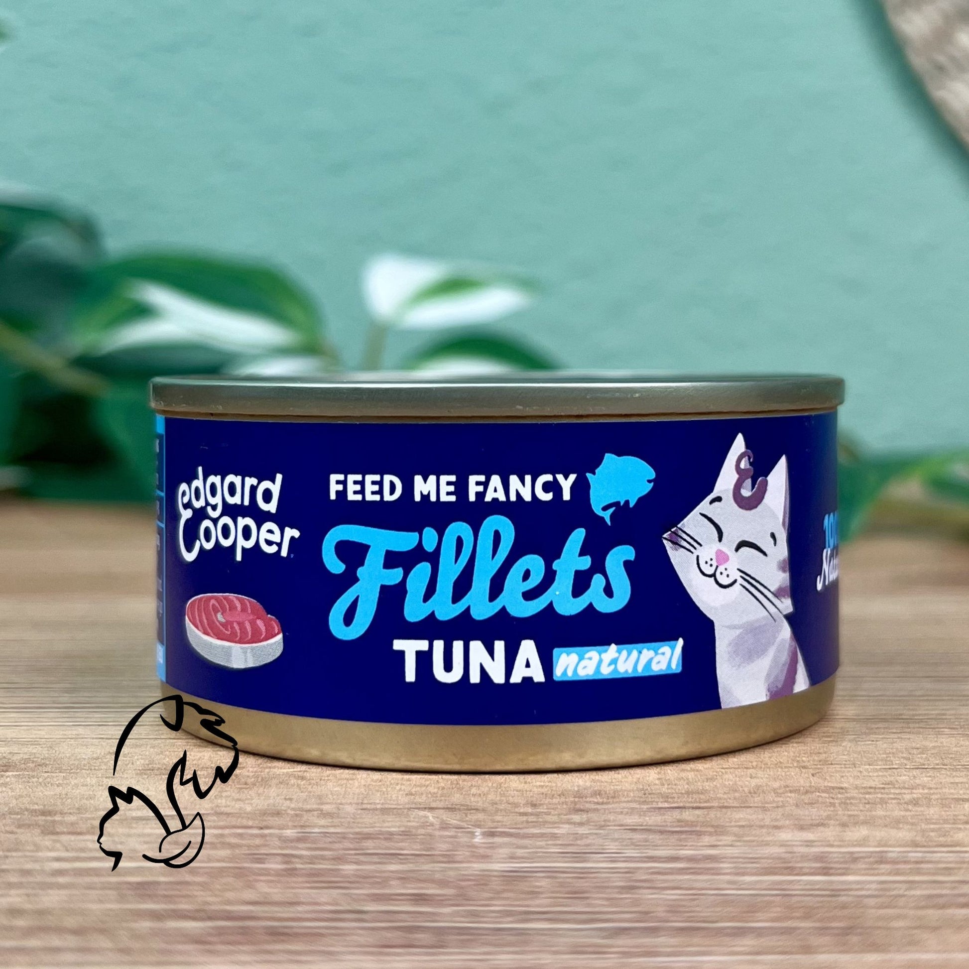 Lata complementaria sin cereales de filetes de atún para gatos de la marca Edgard & Cooper.