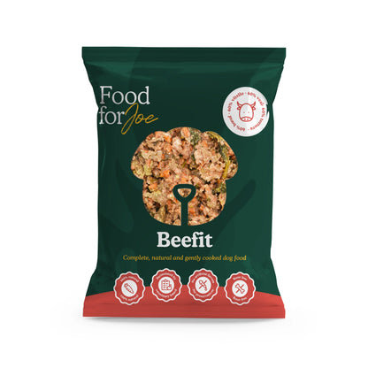 Food for Joe, receta Beefit, comida natural cocinada monoproteica de ternera para perros de todas las edades y tamaños