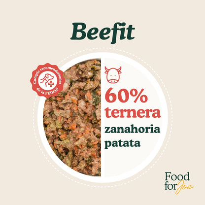 Food for Joe, receta Beefit, comida natural cocinada monoproteica de ternera para perros de todas las edades y tamaños