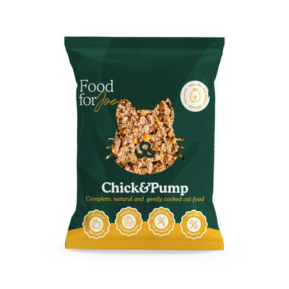 Food for Joe, receta Chick&Pump comida natural cocinada de pollo para gatos de todas las edades 