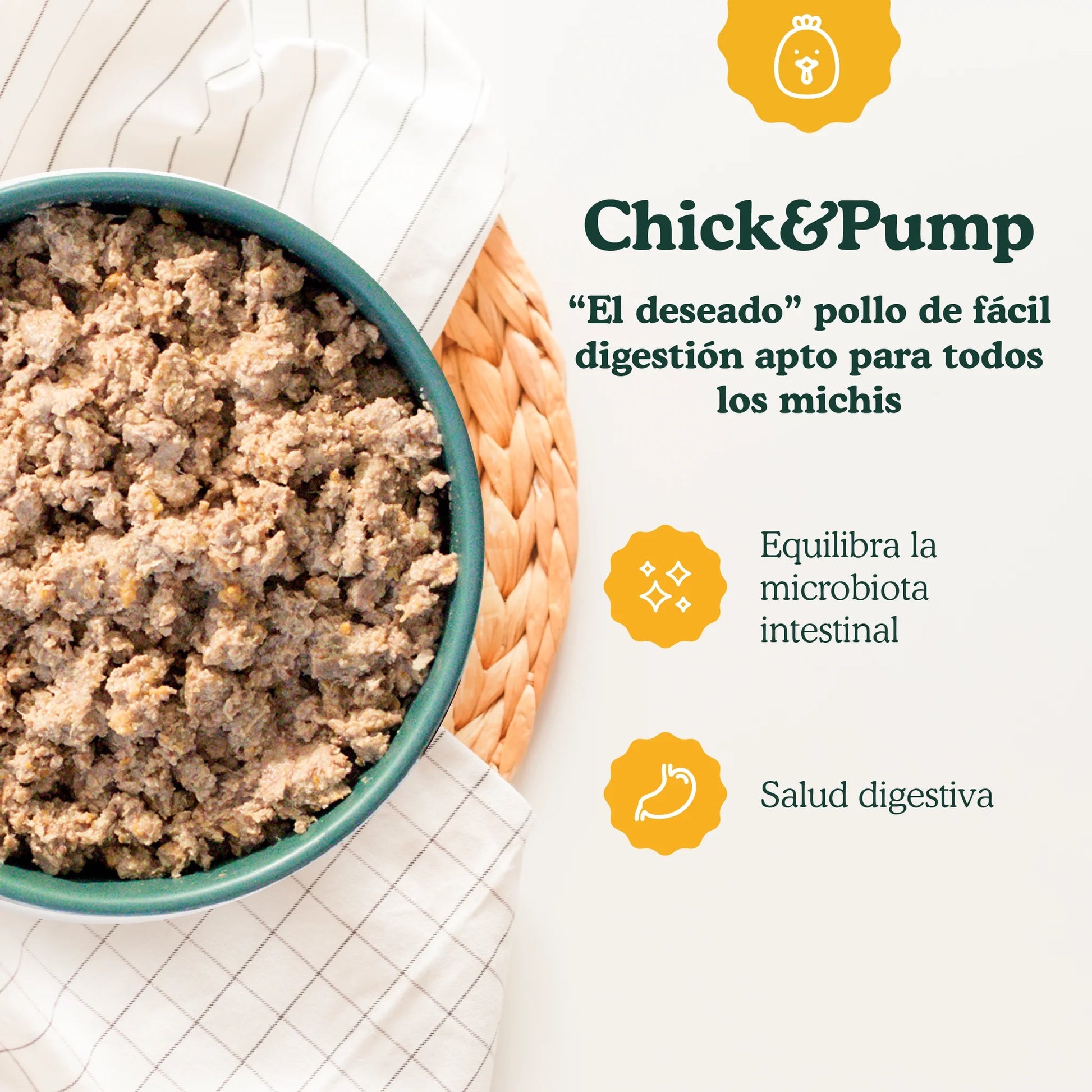 Food for Joe, receta Chick&Pump comida natural cocinada de pollo para gatos de todas las edades 