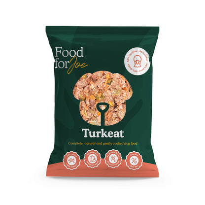 Food for Joe, receta Turkeat, comida natural cocinada monoproteica de pavo para perros de todas las edades y tamaños
