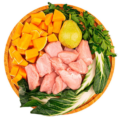 Good Luck, menú monoproteico de alimentación cruda BARF elaborado con pavo para perros de todas las edades y tamaños