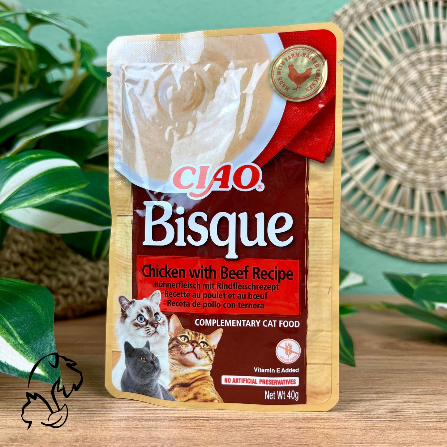 INABA BISQUE - CREMA DE POLLO CON TERNERA PARA GATOS