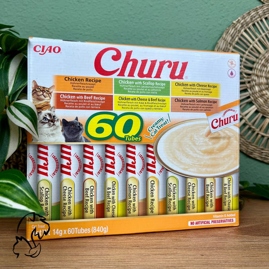 INABA - CHURU CAJA 60 UNIDADES - VARIEDADES DE POLLO PARA GATOS