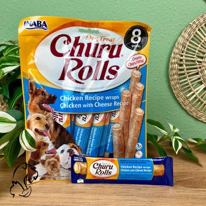 INABA - CHURU ROLLS DE POLLO CON ATÚN Y QUESO PARA PERROS