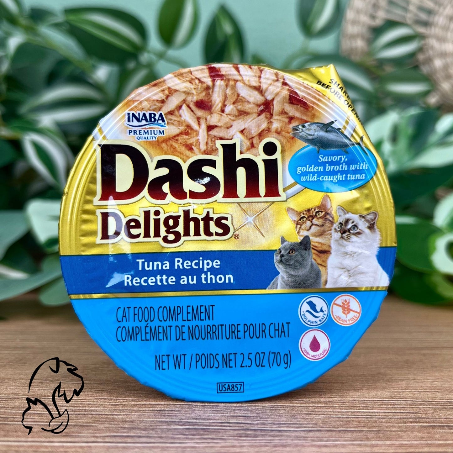 Inaba Dashi Delights, comida húmeda complementaria y sin cereales de atún en salsa de vieira para gatos