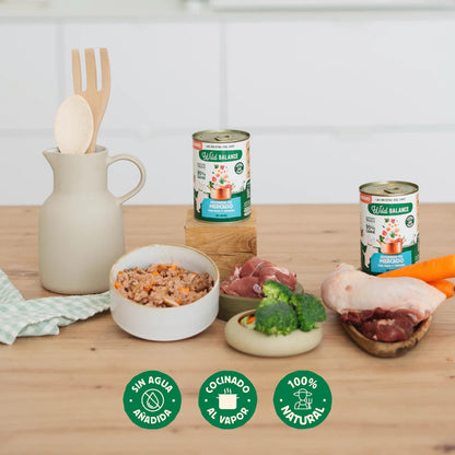 ⚡️GANGA⚡️WILD BALANCE - LATA ESTOFADO DE MERCADO DE POLLO CON PAVO, TERNERA Y CERDO PARA PERROS