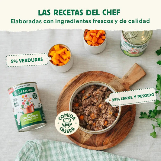 wild balance lata ragut tradicional de ternera, pollo y cerdo para perros