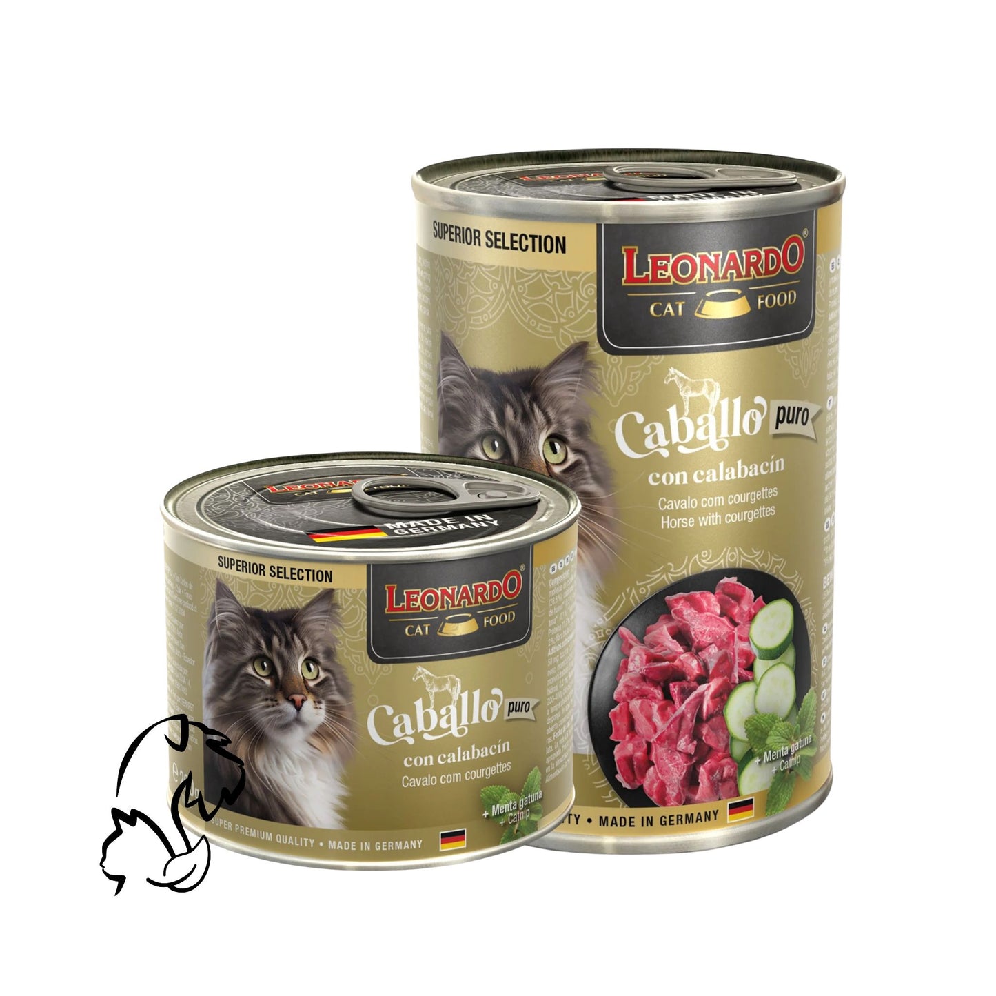 LEONARDO - LATA DE CABALLO CON CALABACÍN PARA GATOS