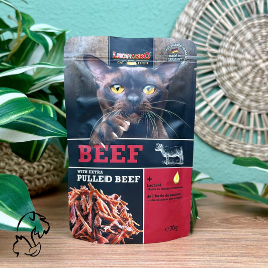 LEONARDO PULLED BEEF - SOBRE DE TERNERA Y POLLO PARA GATOS