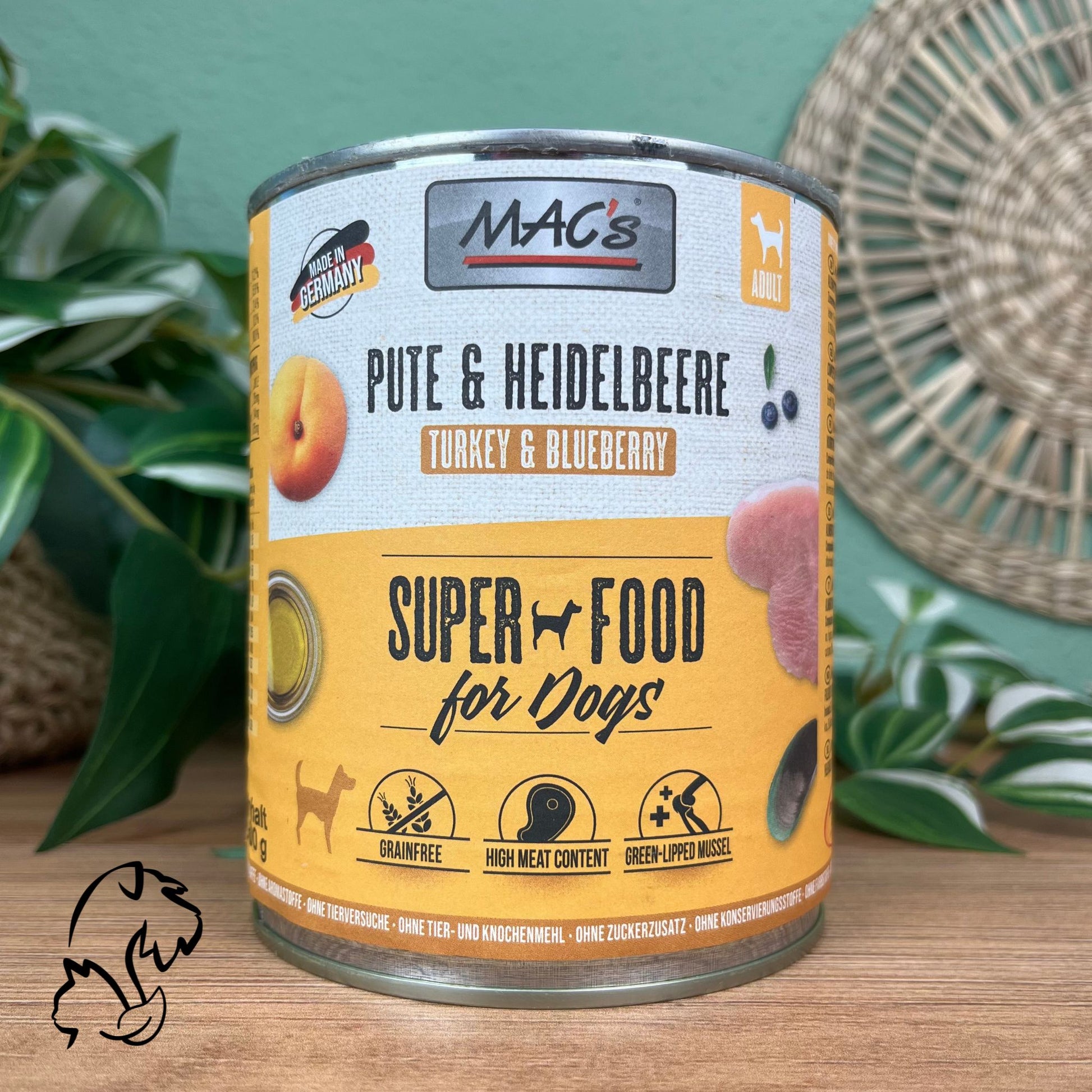 Mac´s Lata Monoproteica Y Natural De Pavo Con Arándanos Para Perros