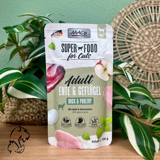 Mac´s Alimentación Natural En Sobre De Aves De Corral Y Pato Para Gatos 100g