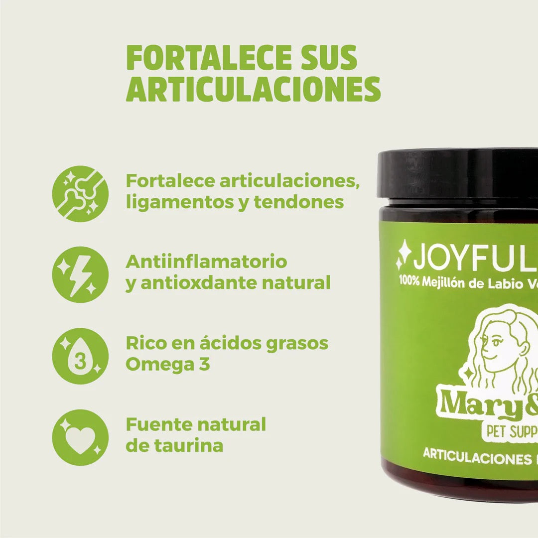 MARY & TRUFA - JOYFUL JOINTS - MEJILLÓN DE LABIO VERDE PARA PERROS Y GATOS