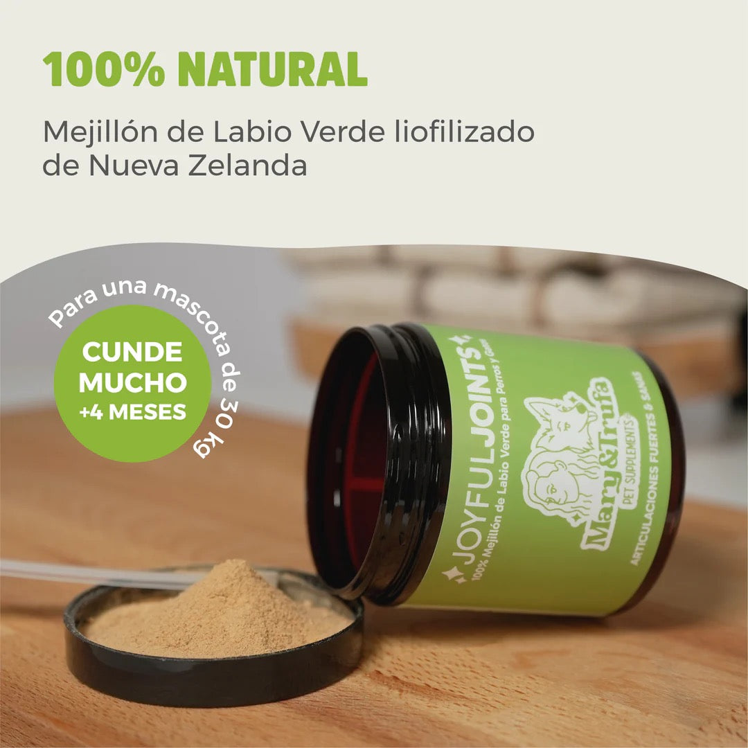 MARY & TRUFA - JOYFUL JOINTS - MEJILLÓN DE LABIO VERDE PARA PERROS Y GATOS