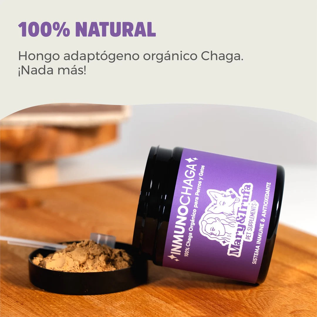 MARY & TRUFA - INMUNO CHAGA - REFUERZO INMUNITARIO Y ANTIOXIDANTE PARA PERROS Y GATOS